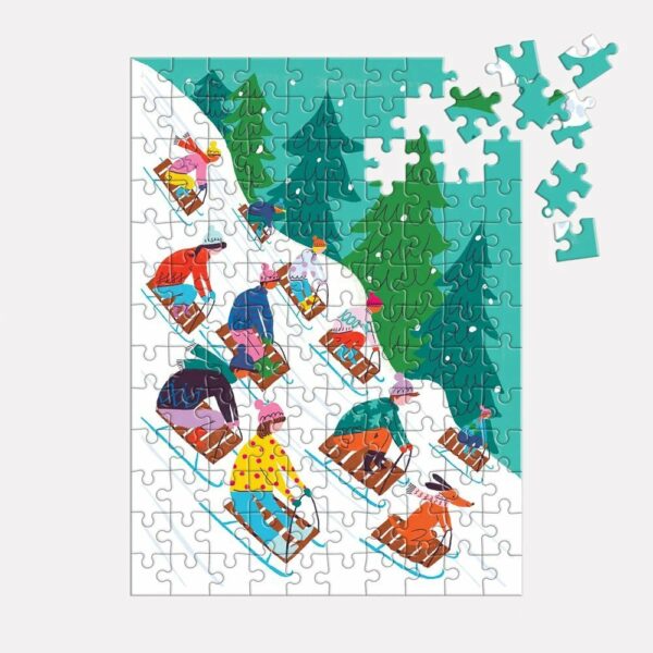 Puzzle Winter Sledding - Galison - 130 pièces Puzzle Winter Sledding - Galison - 130 pièces
