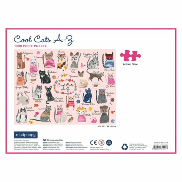 Puzzle Cool Cats A-Z - Mudpuppy - 1000 pièces