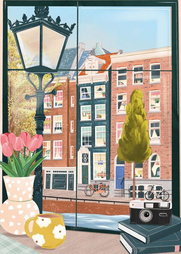Puzzle Amsterdam from a Coffee Shop - Pieces & Peace - 500 pièces