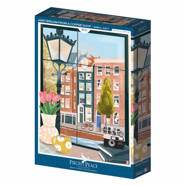 Puzzle Amsterdam from a Coffee Shop - Pieces & Peace - 500 pièces