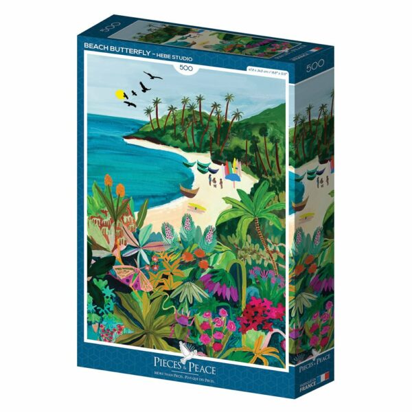 Puzzle Beach Butterfly - Pieces & Peace - 500 pièces Puzzle Beach Butterfly - Pieces & Peace - 500 pièces
