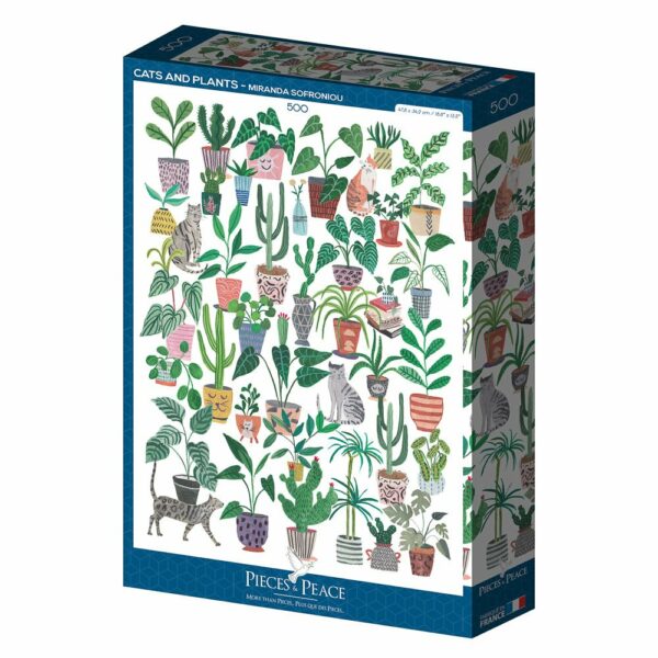 Puzzle Cats and Plants - Pieces & Peace - 500 pièces Puzzle Cats and Plants - Pieces & Peace - 500 pièces