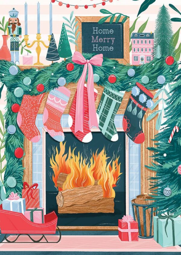 Puzzle Christmas Fireplace - Pieces & Peace - 500 pièces Puzzle Christmas Fireplace - Pieces & Peace - 500 pièces