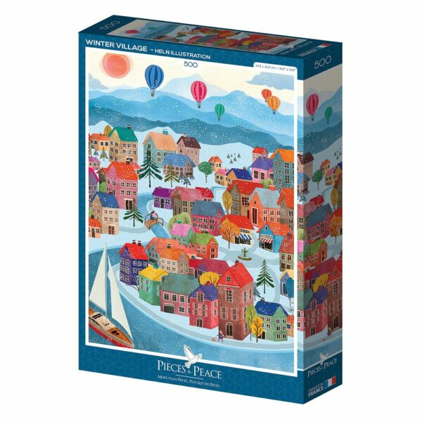 Puzzle Winter Village - Pieces & Peace - 500 pièces Puzzle Winter Village - Pieces & Peace - 500 pièces