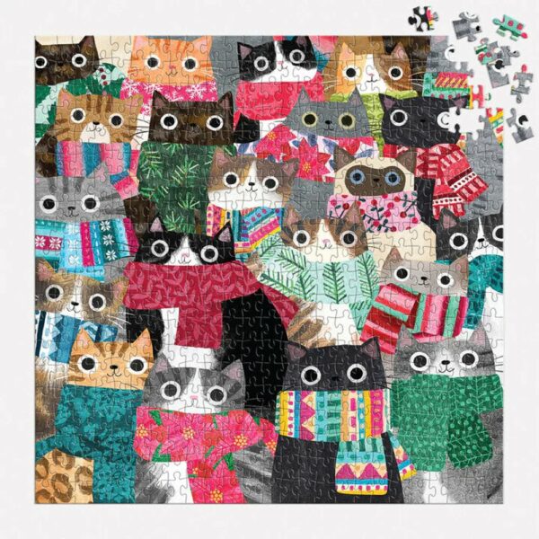 Puzzle Wintry Cats - Galison - 500 pièces Puzzle Wintry Cats - Galison - 500 pièces