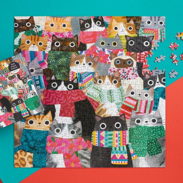 Puzzle Wintry Cats - Galison - 500 pièces Puzzle Wintry Cats - Galison - 500 pièces