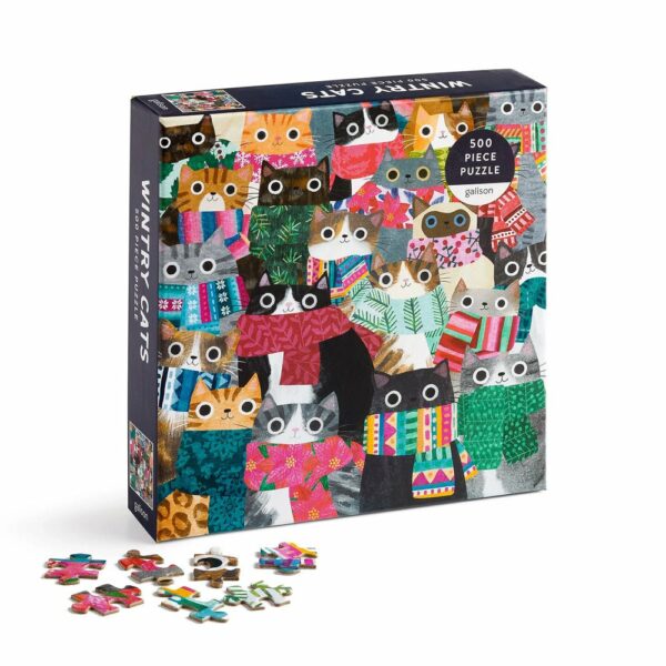 Puzzle Wintry Cats - Galison - 500 pièces Puzzle Wintry Cats - Galison - 500 pièces
