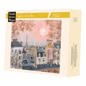 Puzzle Ciel Rose en Hiver - Michèle Wilson - 750 pièces