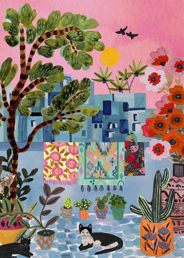 Puzzle Chefchaouen Cats - Pieces & Peace - 1000 pièces