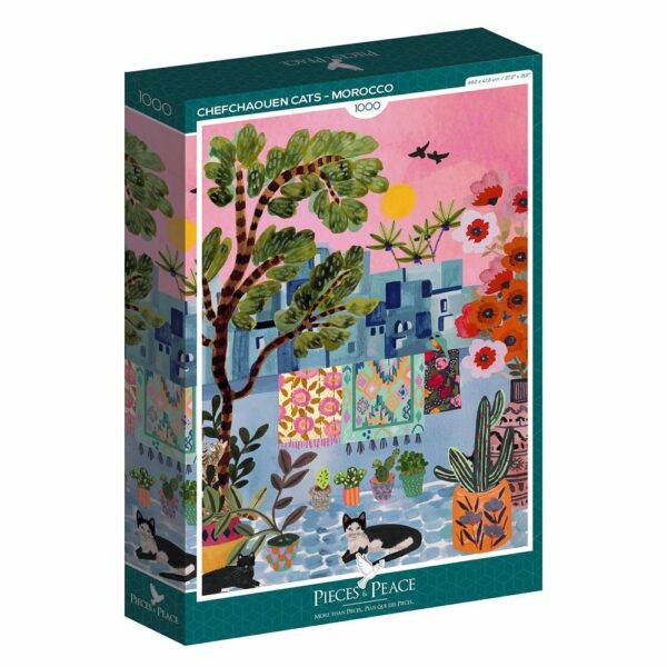 Puzzle Chefchaouen Cats - Pieces & Peace - 1000 pièces