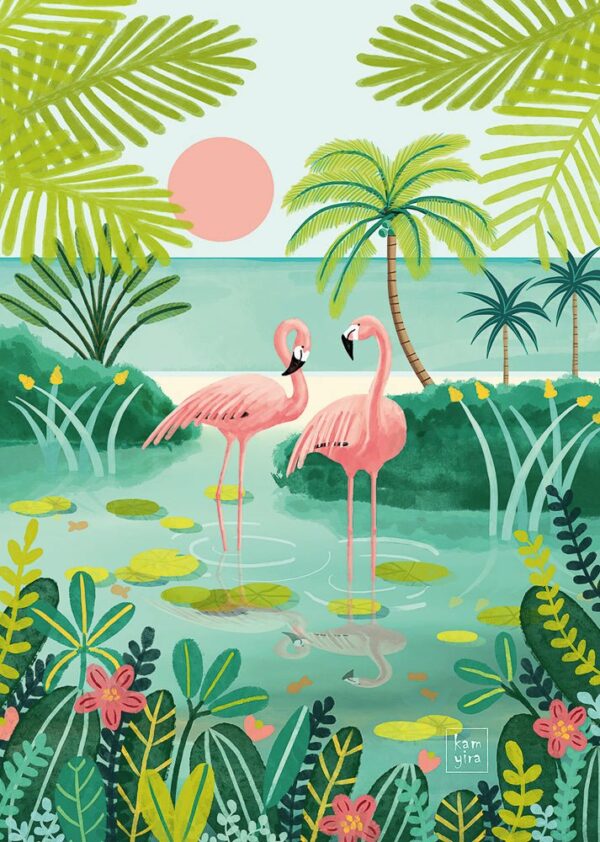 Puzzle Flamingo - Pieces & Peace - 500 pièces Puzzle Flamingo - Pieces & Peace - 500 pièces