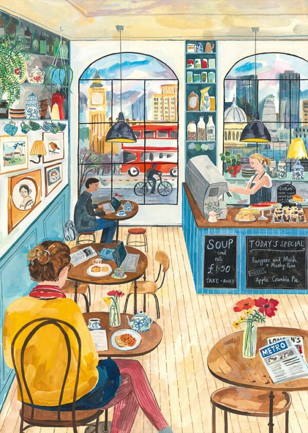 Puzzle London Cafe - Pieces & Peace - 2000 pièces Puzzle London Cafe - Pieces & Peace - 2000 pièces